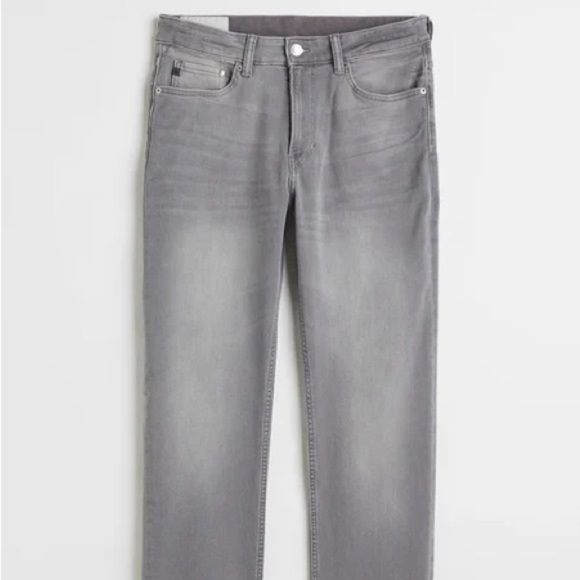 H&M skinny fit grey denim jeans youth boy size 14 with adjustable waist size - Picture 1 of 5